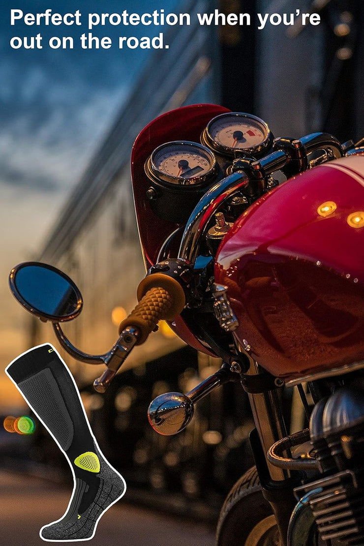 - Men'S Long Motorcycle Socks, Breathable Functional Socks, Motorcycle Socks for Motorcycle Boots