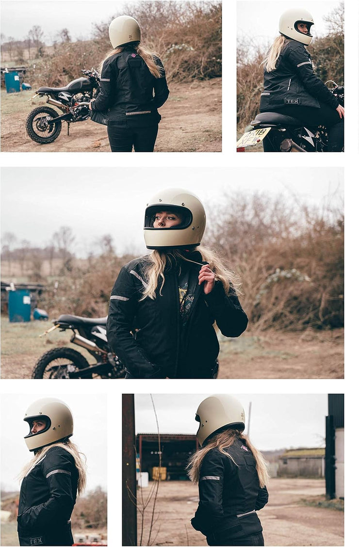 Womens Motorcycle Biker Jacket Ladies Waterproof Textile Cordura Coat with Motorbike CE Armour (EN 1621-1) Black Pink - XXL