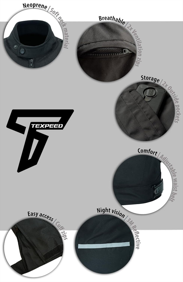 Womens Motorcycle Biker Jacket Ladies Waterproof Textile Cordura Coat with Motorbike CE Armour (EN 1621-1) Black Pink - S