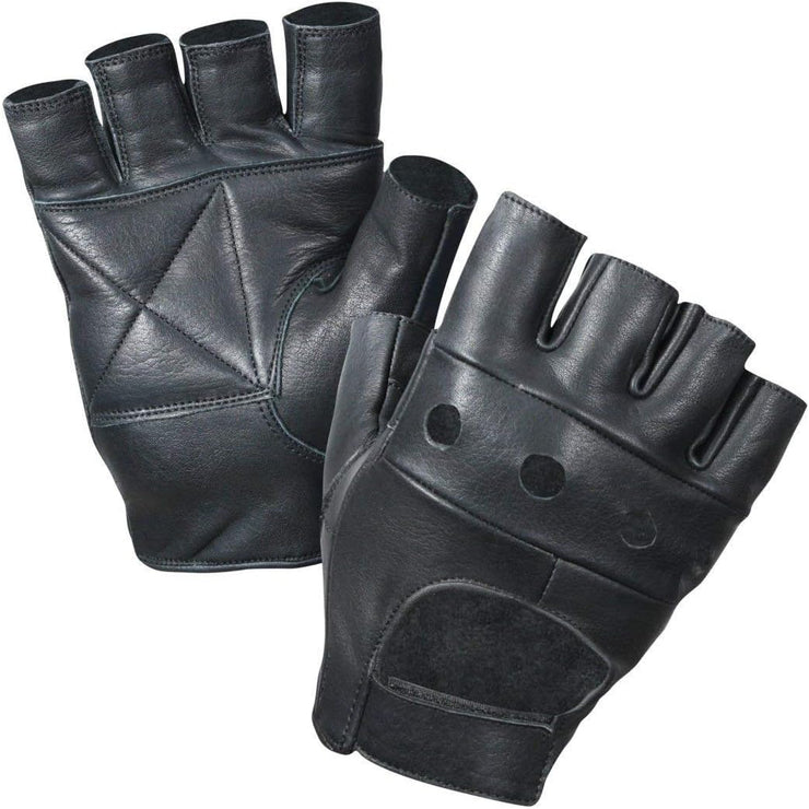 Primeleather Quality Real Leather Soft Fingerless Gloves for Weight Training Cycling Bike Wheelchair GYM Etc Medium