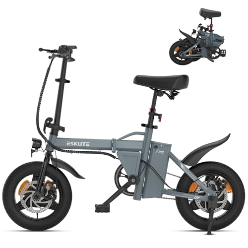 Eskute F100 Folding Electric Commuter E-Bike: 14-Inch Wheels, 35-Mile Range