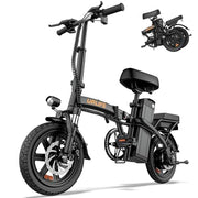URLIFE 14-inch Portable Folding E-Bike: 48V 7.5Ah Battery, 250W Motor