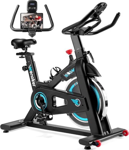 WENOKER Silent Belt Drive Home Exercise Bike: Heavy Flywheel, Digital Monitor