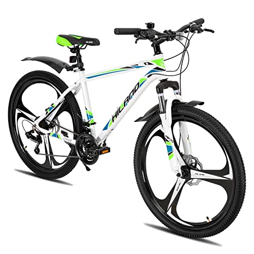 Hiland 26-inch Aluminum Frame Mountain Bike, 21 Speed, Dual Disc Brakes