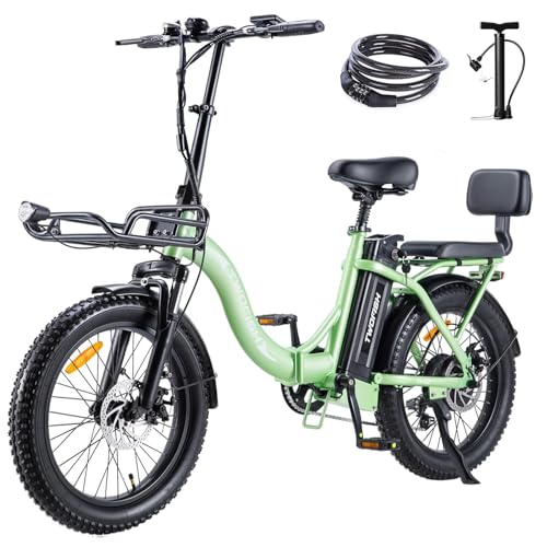 TWOFISH Folding Electric Bike: Adults, 36V Battery, 20-inch Fat Tires, Dual Seat