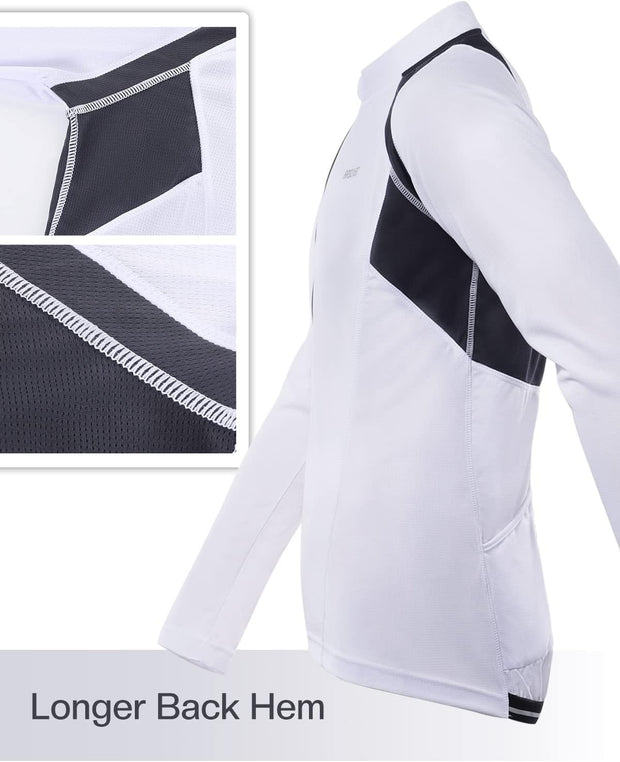 Cycling Jersey Mens Long Sleeve Mountain Bike Jersey Half Zipper Cycling Top Clothing 6031