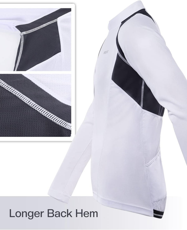 Cycling Jersey Mens Long Sleeve Mountain Bike Jersey Half Zipper Cycling Top Clothing 6031