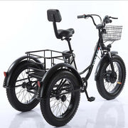 Foldable Electric Tricycle, 20-Inch Fat Tire, 500W Motor, Removable 48V Battery, Basket