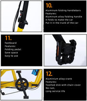 HpLNDas Folding Electric Adult Tricycle, 14-inch Wheels, Passenger Seat & Basket, 48V