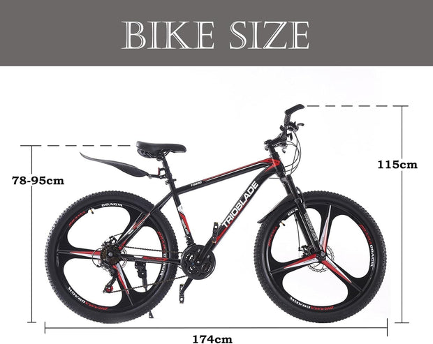 LSBIKE Adult All-Terrain Mountain Bike: 21-Speed, Dual Suspension, Disc Brakes