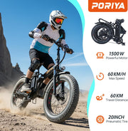 20-inch Fat Tire Folding Electric Sports Bike with Dual Suspension and 7-Speed