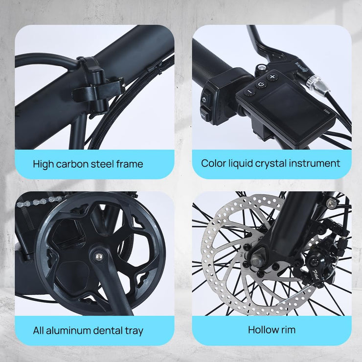 20-inch Fat Tire Folding Electric Sports Bike with Dual Suspension and 7-Speed