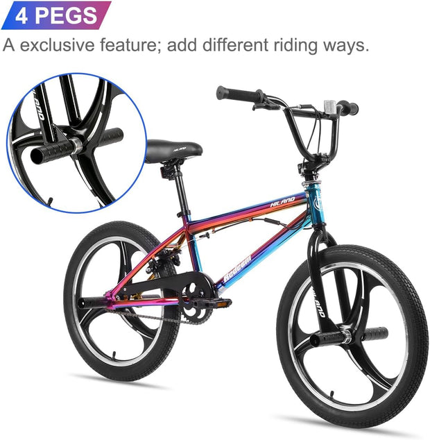 Hiland 20-Inch Kids Freestyle BMX Bike: 360 Rotor, 4 Pegs