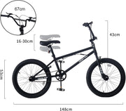 LSBIKE 20-inch Freestyle BMX Bike: 360° Handlebar, Steel Frame, Dual Brakes