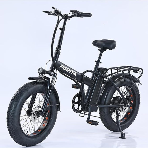 20-inch Fat Tire Folding Electric Sports Bike with Dual Suspension and 7-Speed