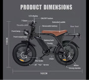 20-inch Electric Fat Tire Bike, 48V 15Ah, 7-Speed, Full Suspension E-Bike
