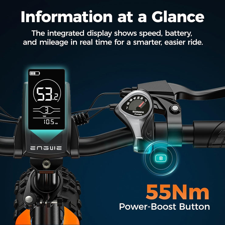 ENGWE EP-2 BOOST Folding Electric Bike: 20" Fat Tire, 48V 13Ah