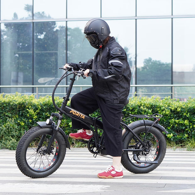 20-inch Fat Tire Folding Electric Sports Bike with Dual Suspension and 7-Speed