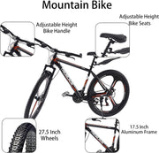 LSBIKE Adult All-Terrain Mountain Bike: 21-Speed, Dual Suspension, Disc Brakes