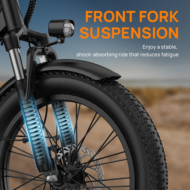 URLIFE 20" Fat Tire E-Bike: 250W Motor, 48V Battery, All-Terrain