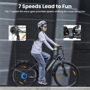 Touroll J1 ST 27.5" Electric Commuter & Trekking E-Bike, 62-Mile Range