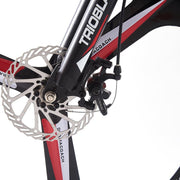 Adult Folding Mountain Bike: Dual Suspension, 3-Spoke Wheels, 21 Speed