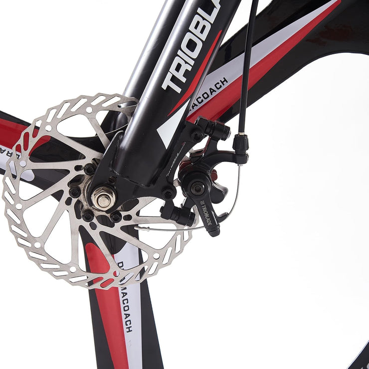 Adult Folding Mountain Bike: Dual Suspension, 3-Spoke Wheels, 21 Speed