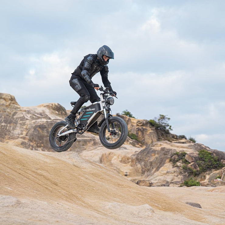 RZOGUWEX 20-inch Off-Road Electric Fat Tire Bike: 48V 25AH, Dual Suspension