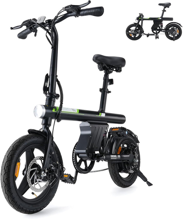 Finbike U1 14-inch Folding Electric Bike: LCD, 15.5mph, 28-Mile Range