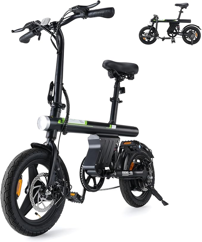 Finbike U1 14-inch Folding Electric Bike: LCD, 15.5mph, 28-Mile Range