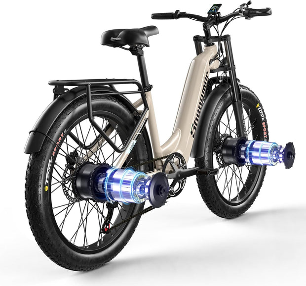 Shengmilo Dual Motor Adult Electric Mountain Bike 26-inch Fat Tire E-Bike