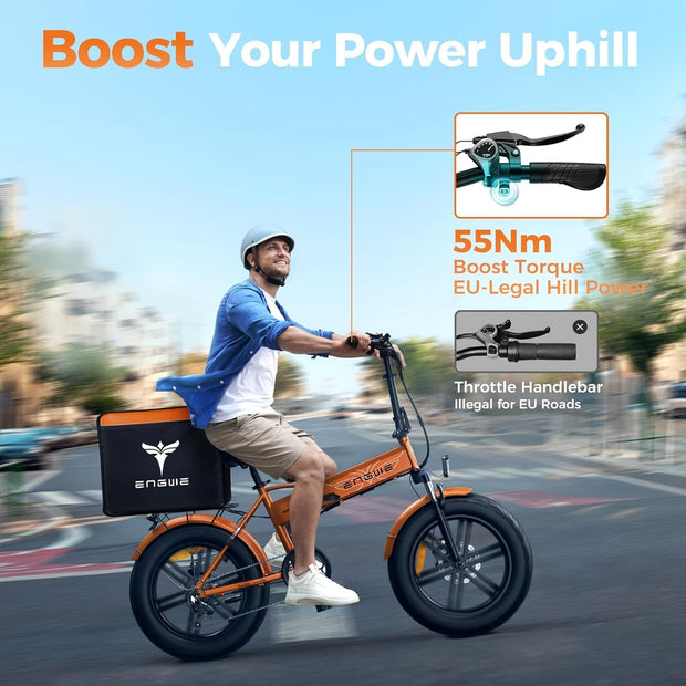 ENGWE EP-2 BOOST Folding Electric Bike: 20" Fat Tire, 48V 13Ah