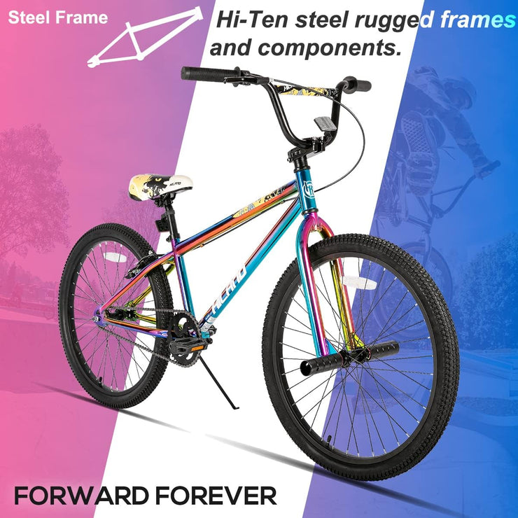 Hiland Freestyle BMX Bike: Durable Steel Frame, 2 Pegs, Beginner to Advanced