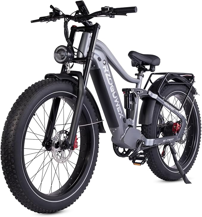 Adventure-Ready 26-inch Off-Road E-Bike: 48V 25Ah Battery, Dual Suspension, 7-Speed