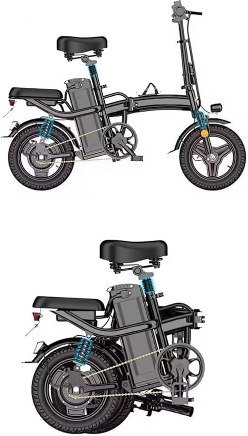 14-inch Foldable Electric City Bike, 48V 10Ah Battery, 250W Motor, Triple Suspension