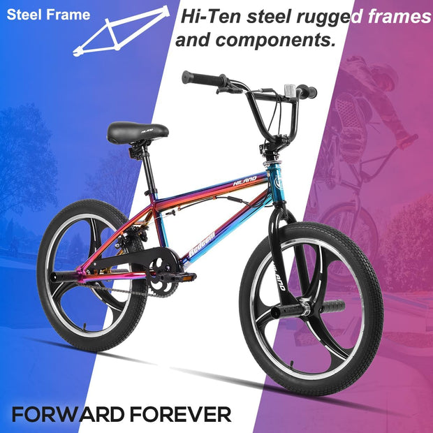 Hiland 20-Inch Kids Freestyle BMX Bike: 360 Rotor, 4 Pegs