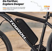 Touroll U1 Electric Mountain Bike: Powerful 13Ah Battery, 21-Speed, Dual Disc Brakes