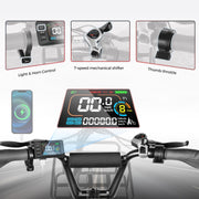 SAMEBIKE 20" Fat Tire Foldable Electric E-Bike, 7-Speed, Dual Suspension for Adults