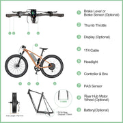 Powerful BAFANG G062 48V 1000W Fat Bike Electric Conversion Kit