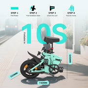 Eskute F100 Folding Electric Commuter E-Bike: 14-Inch Wheels, 35-Mile Range