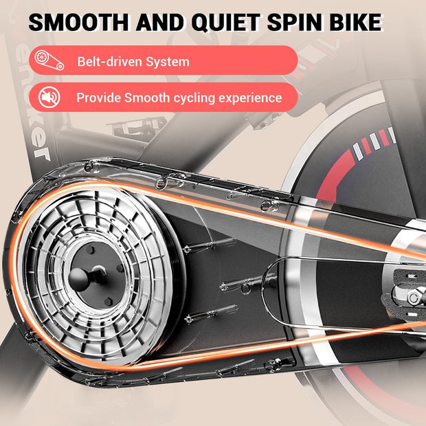 WENOKER Silent Belt Drive Home Exercise Bike: Heavy Flywheel, Digital Monitor