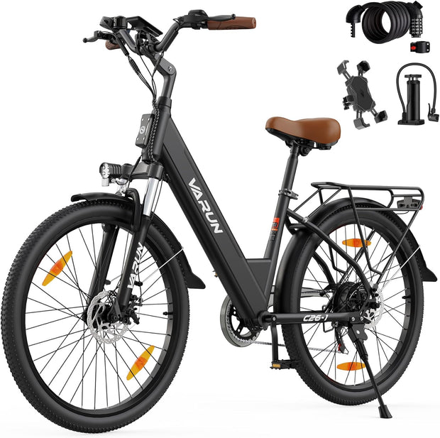 VARUN 26-inch Electric City Ebike: 48V 250W Motor, 7-Speed, Long Range Commuter