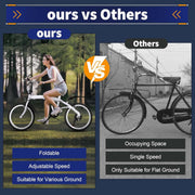 GDSKR 20-inch Foldable 6-Speed Carbon Steel Commuter Bike for Adults & Teens