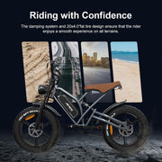X50 Adult Electric Fat Tyre Bike, 20" Wheels, 48V Removable Battery, 250W Motor, 7-Speed