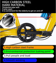 HpLNDas Folding Electric Adult Tricycle, 14-inch Wheels, Passenger Seat & Basket, 48V