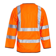 Hi Vis Long Sleeve Vests Orange, Reflective High Vis Jackets, Hi Viz, Work Utility & Safety Clothing, Neon Clothes, Running, Jacket, Hivisible, Security, PPE, Fluorescent - Size 3XL