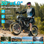 YVY C20 Max Dual Motor 52V 40Ah Fat Tire Full Suspension Electric Bike