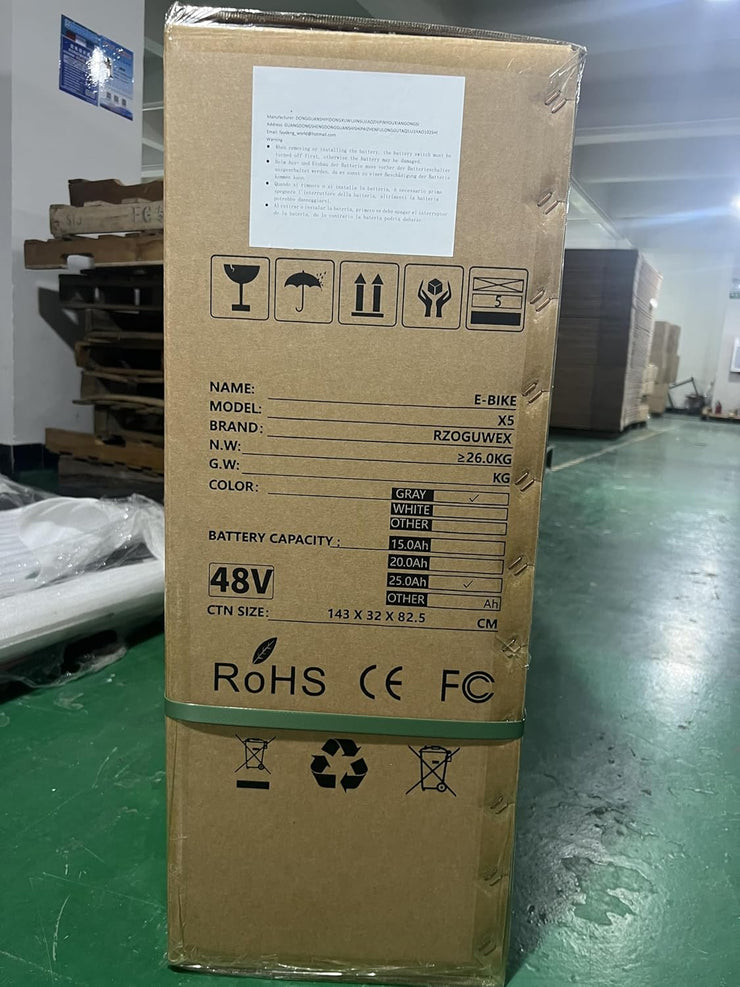 RZOGUWEX 20-Inch Off-Road E-Bike: Powerful 48V 25Ah Battery, Dual Hydraulic Brakes