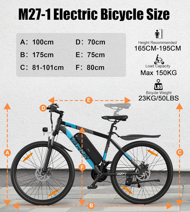 VARUN M27-1 Electric Mountain Bike: 27.5-inch Wheels, 48V Long Range