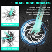 GSOU 26-inch Adult E-Mountain Bike, 250W, Long Range, 7-Speed Commuter